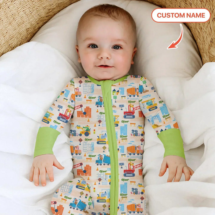 Little Builder Friends Custom Name Bamboo Convertible Zippy
