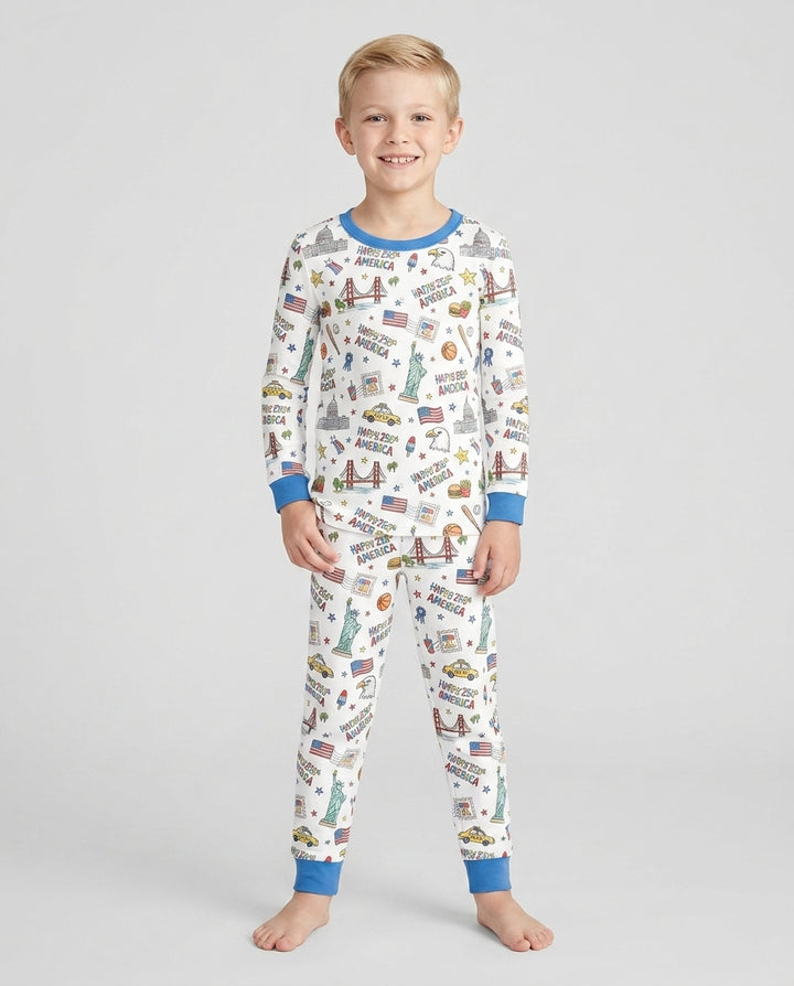 America 250 Celebration Bamboo Two Piece Long Sleeve Pajama Set