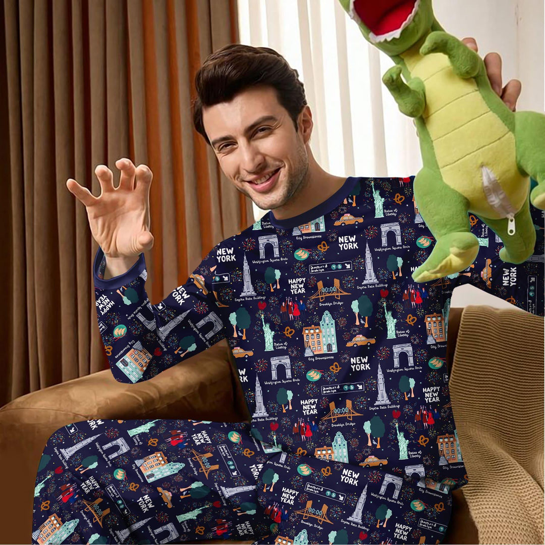 New York New Year Eve Bamboo Men's Pajama Set
