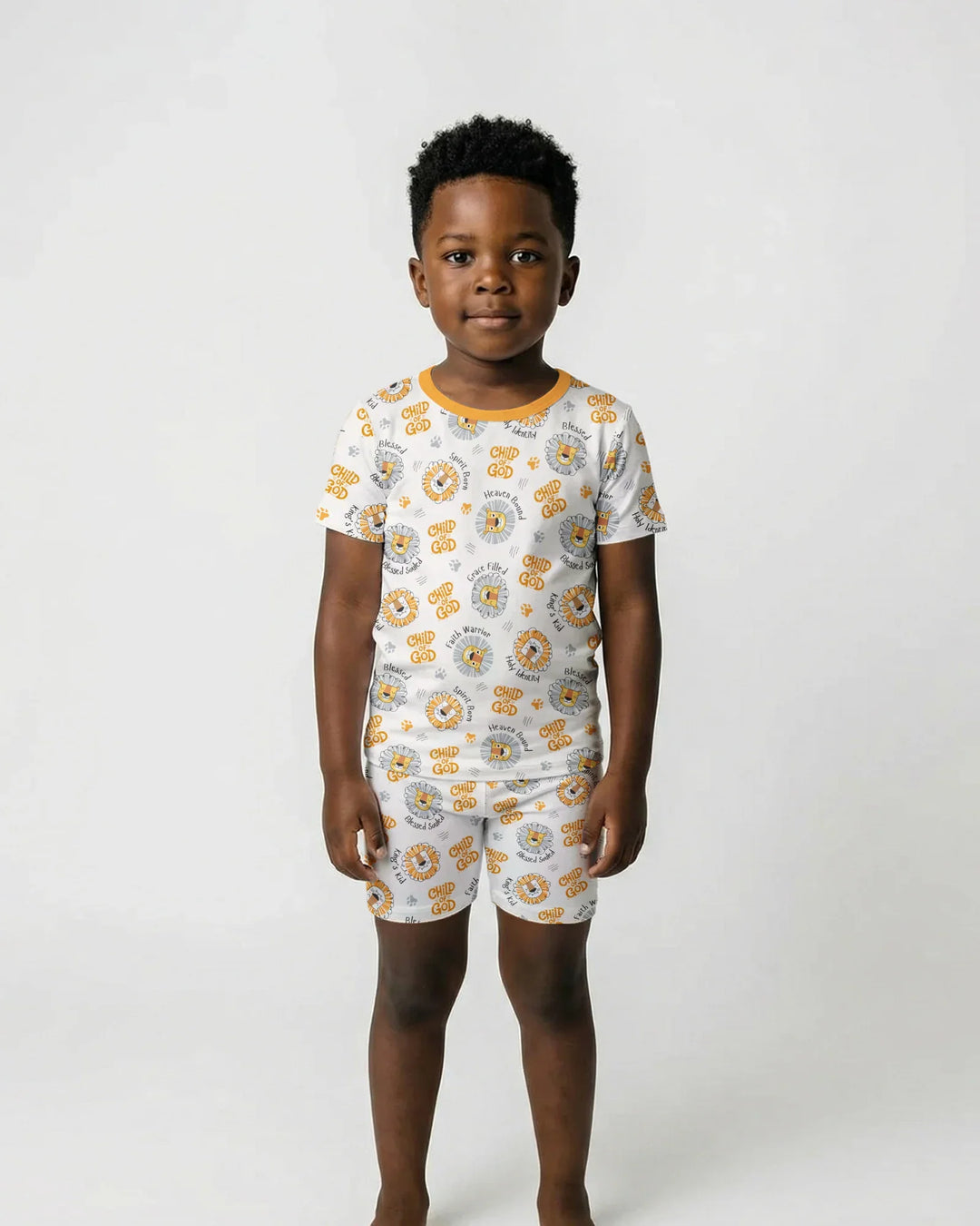 A Child Of God Boy Bamboo Two Piece Short Sleeve Shorts Pajama Set