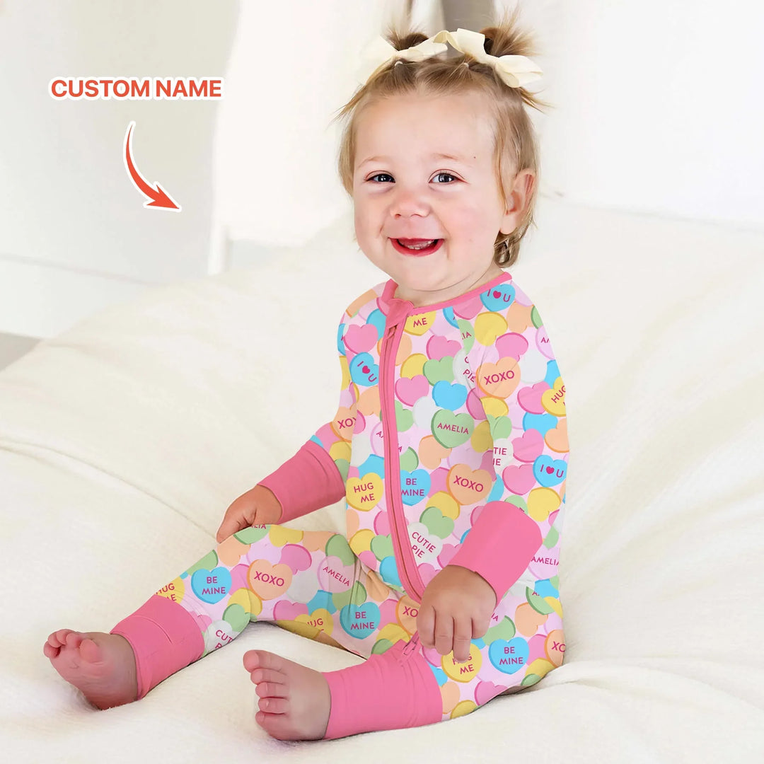 Valentine Candy Crush Family Matching Bamboo Convertible Zippy