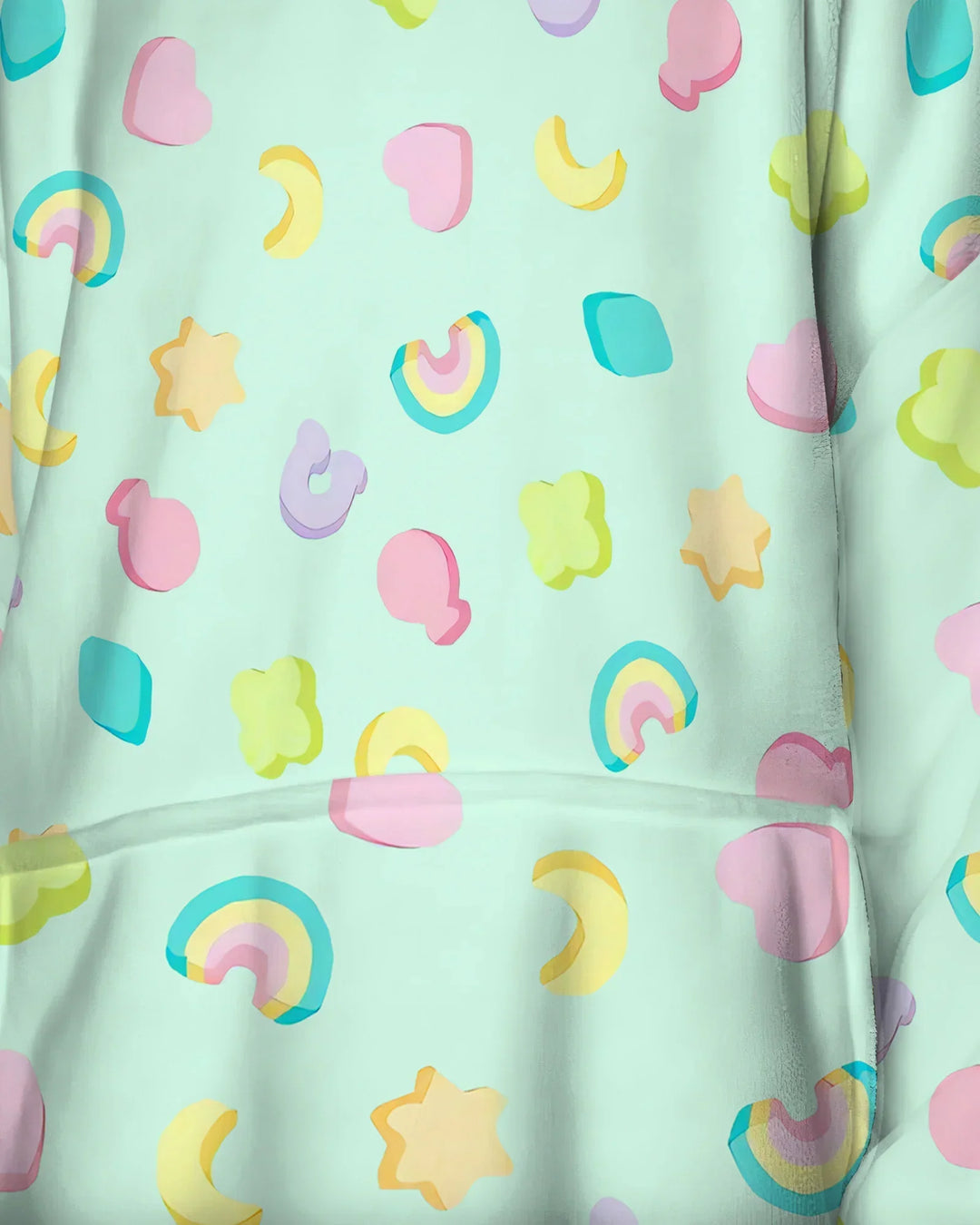 Pastel Lucky Charms Scatter Wearable Bamboo Blanket Hoodie