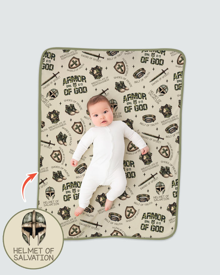 Camo Armor Of God Bamboo Blanket