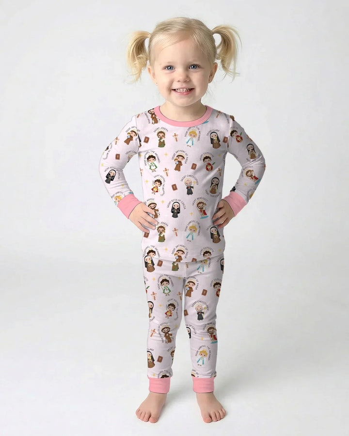 Saints in the Clouds Bamboo Two Piece Long Sleeve Pajama Set