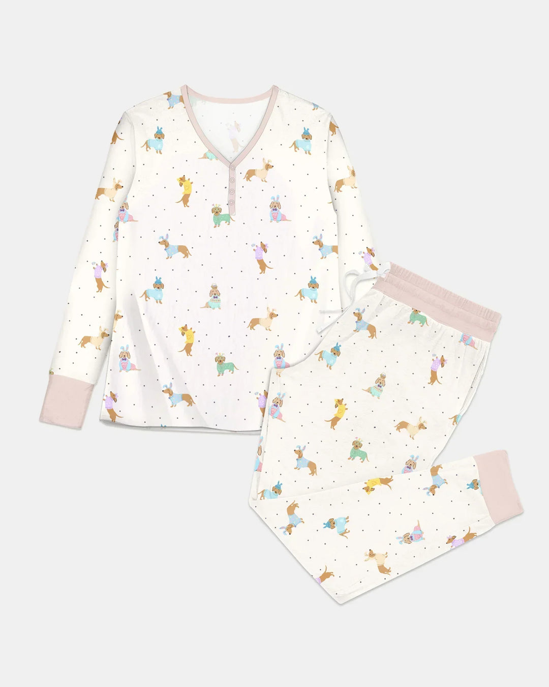 Easter Dachshund Bamboo Women Pajama Set