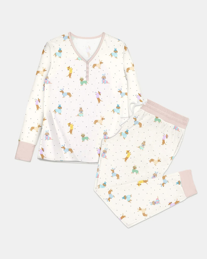 Easter Dachshund Bamboo Women Pajama Set