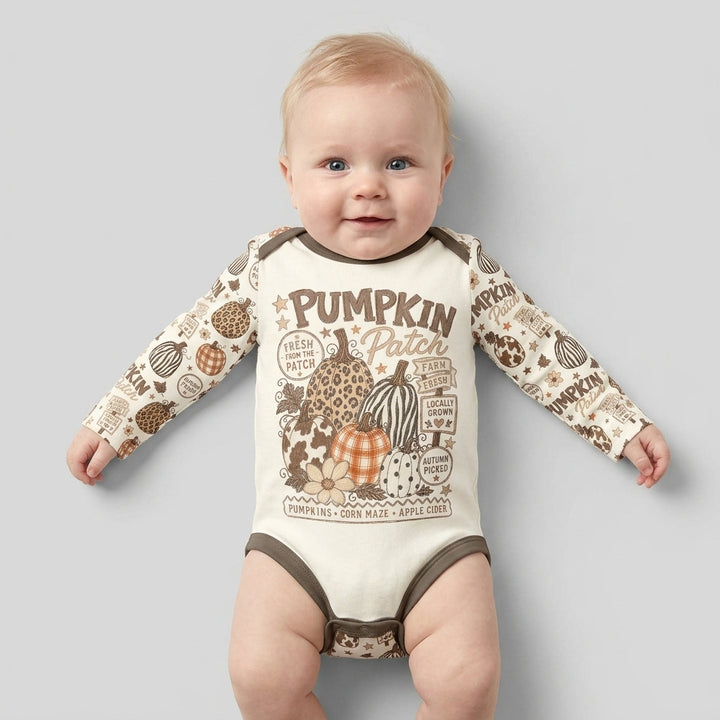Whimsical Pumpkin Patch Bamboo Bodysuit