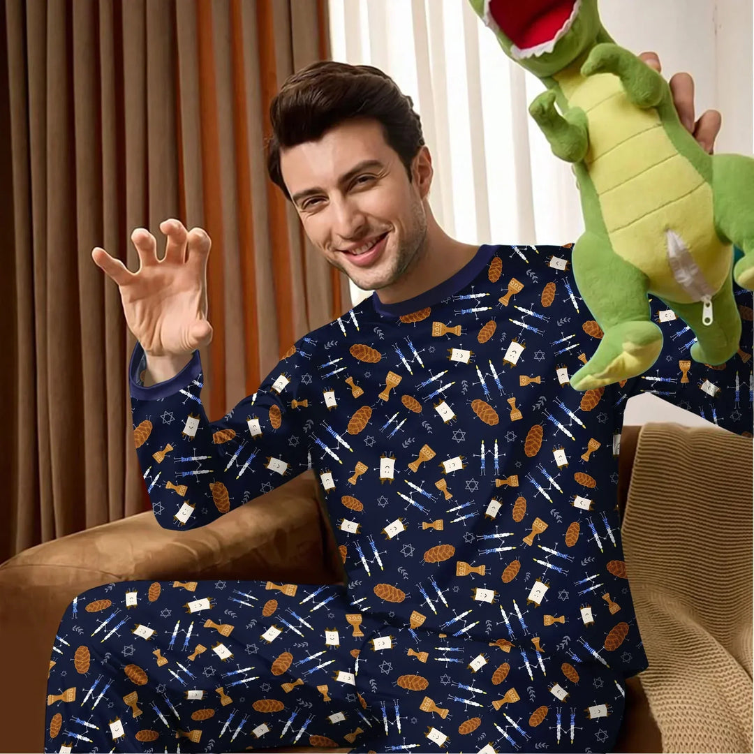 Shabbat Shalom Family Matching Bamboo Men's Pajama Set