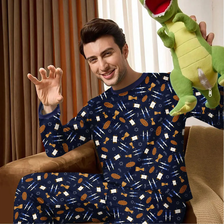 Shabbat Shalom Family Matching Bamboo Men's Pajama Set