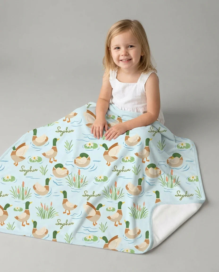 Personalized Mallard Duck Bamboo Blanket