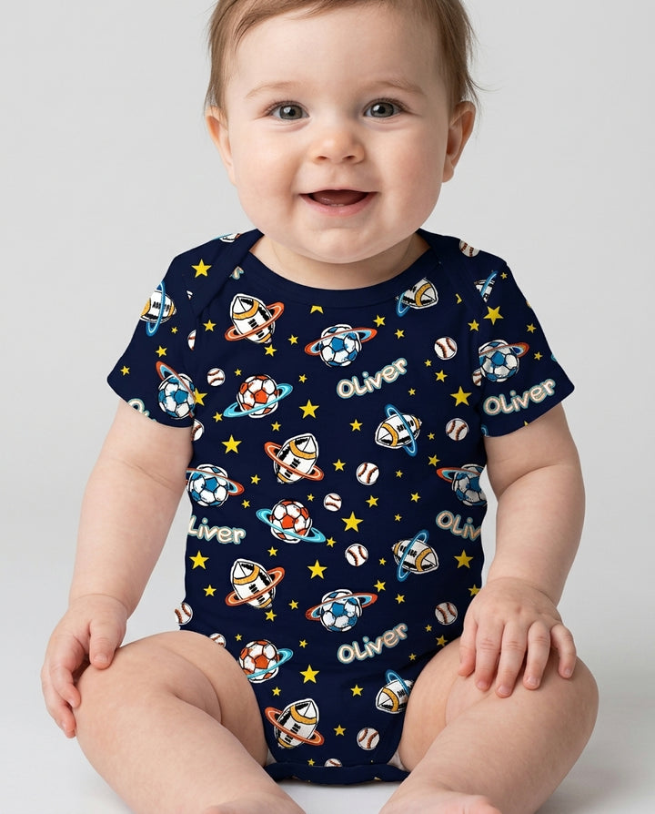 Custom Name Space Sport Bamboo Bodysuit