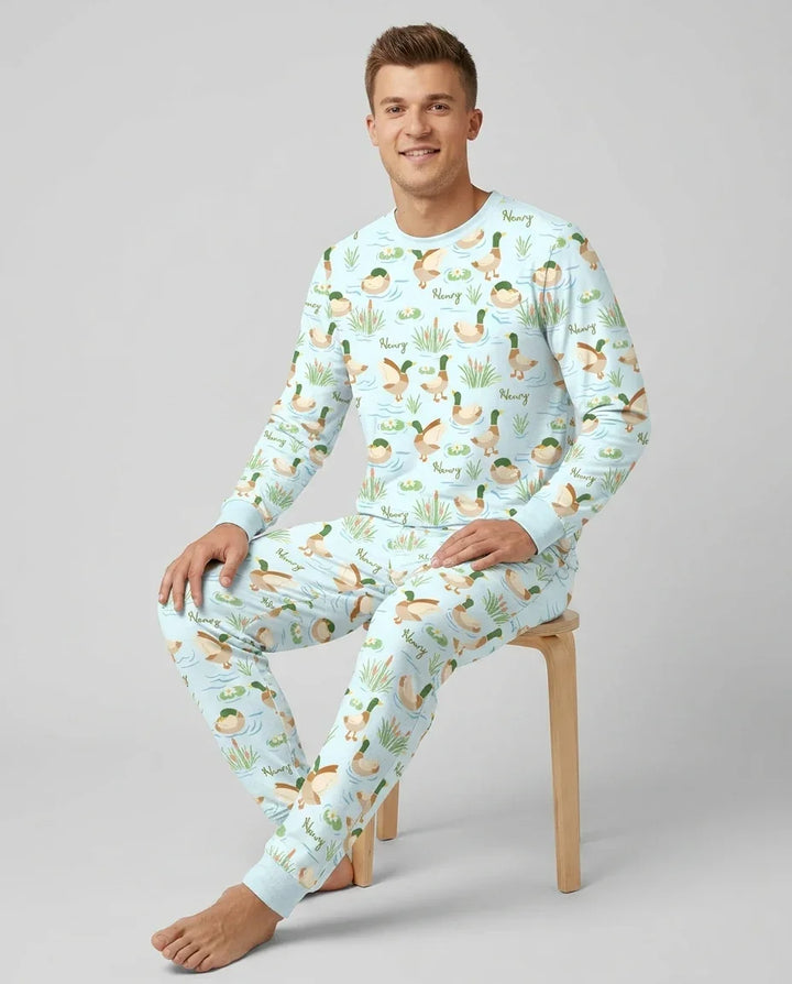 Personalized Mallard Duck Bamboo Men's Pajama Set