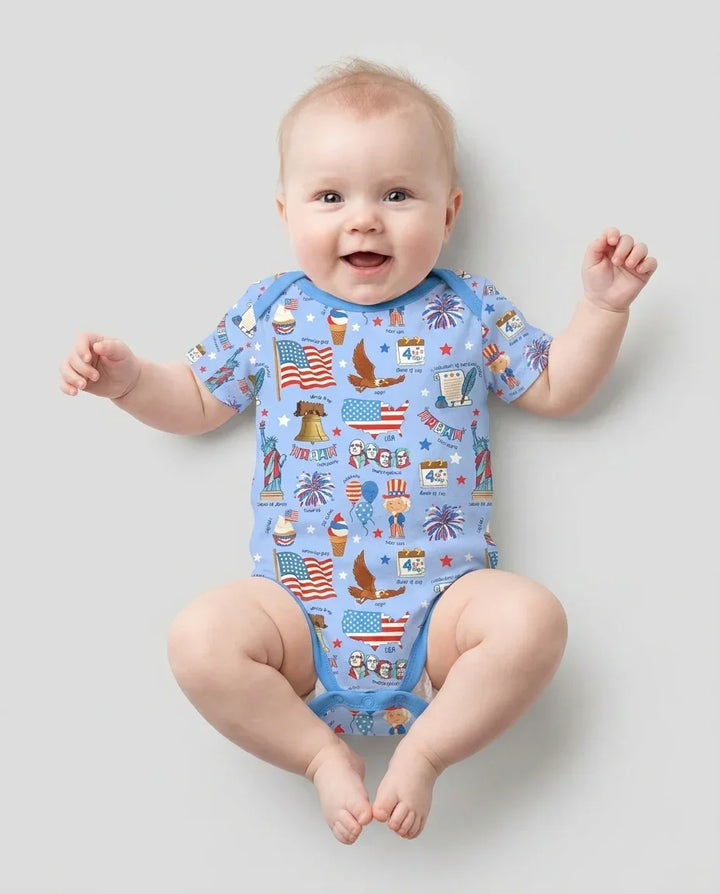 Hand Drawn Patriotic Iconic Bamboo Bodysuit