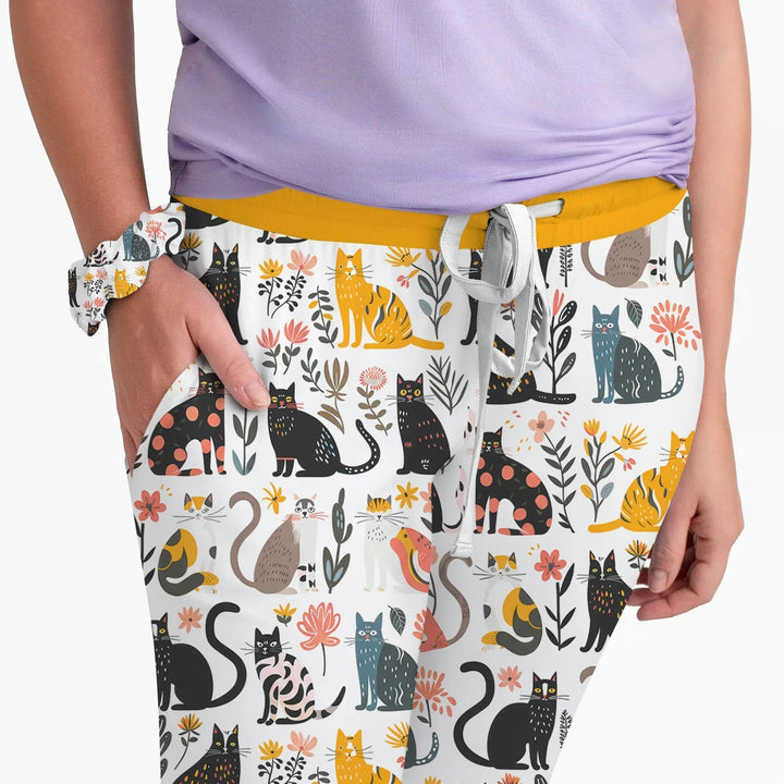 Botanical Cats Bamboo Women Pajama Set