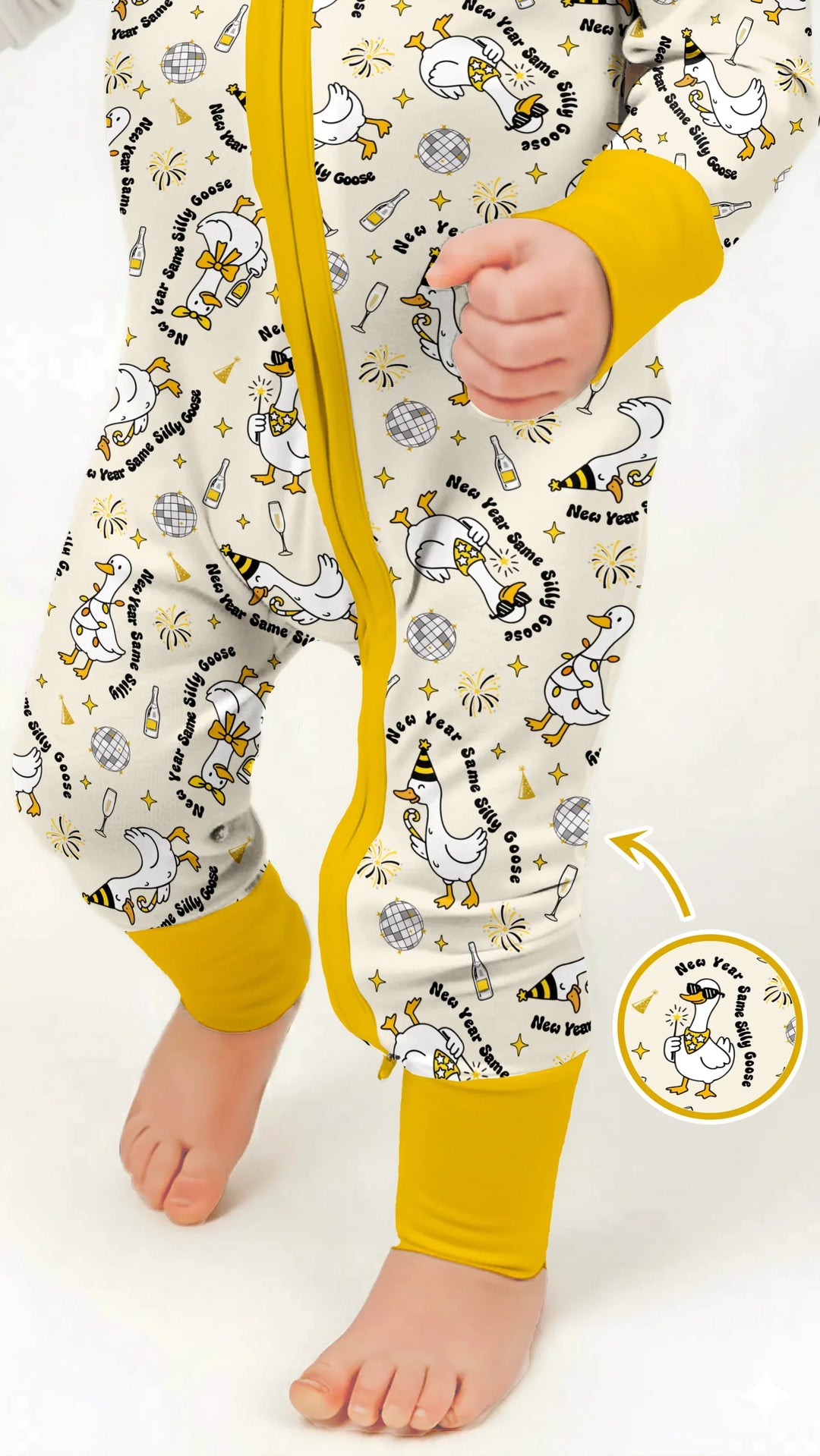 New Year Silly Goose Bamboo Convertible Zippy