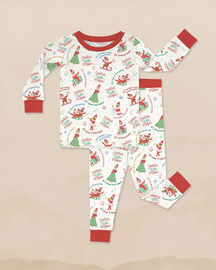 Christmas Elf Bamboo Two Piece Long Sleeve Pajama Set