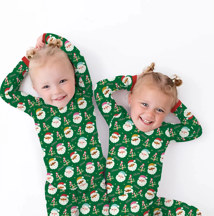 Personalized 1st Christmas Two Piece Long Sleeve Pajama Set , Personalized 1st Christmas Two Piece Long Sleeve Pajama Set - 12-18M