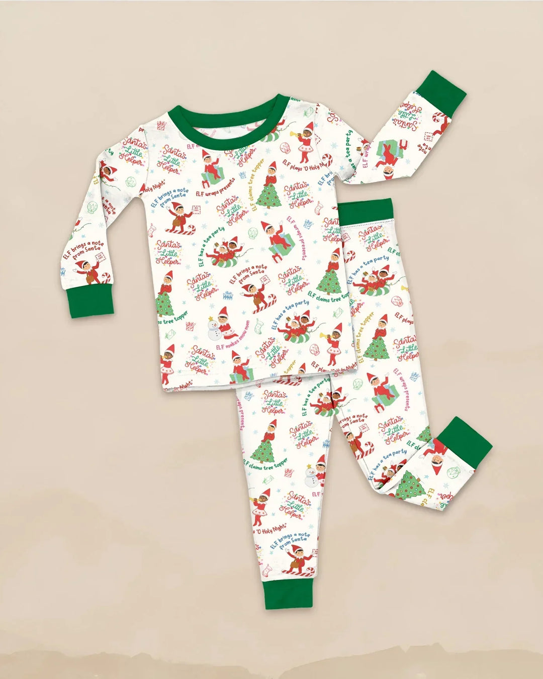 Christmas Elf Bamboo Two Piece Long Sleeve Pajama Set