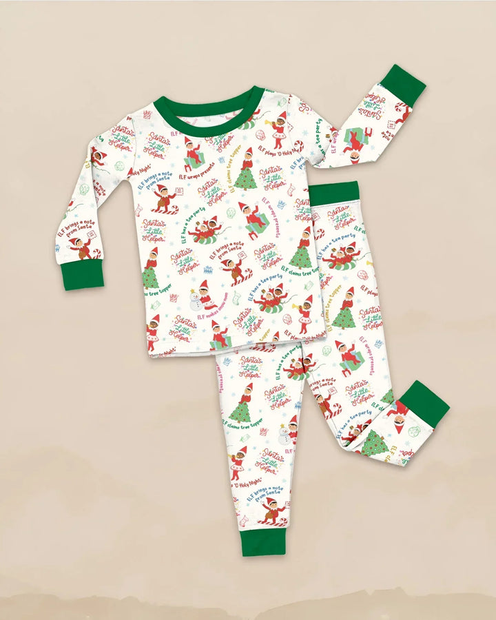 Christmas Elf Bamboo Two Piece Long Sleeve Pajama Set