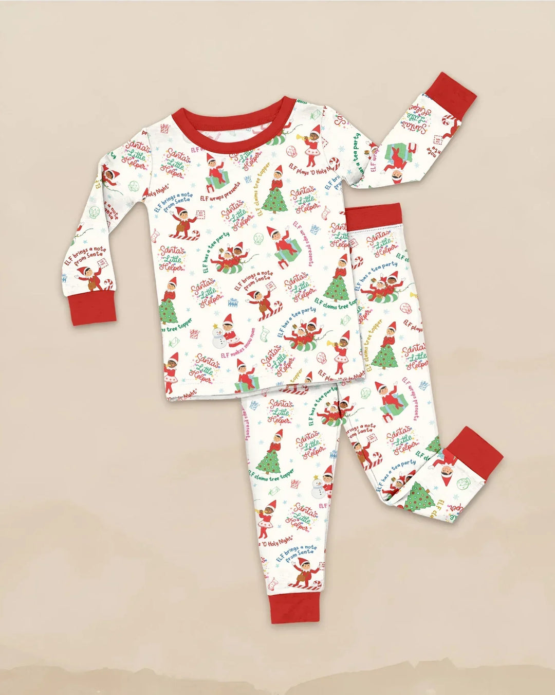 Christmas Elf Bamboo Two Piece Long Sleeve Pajama Set
