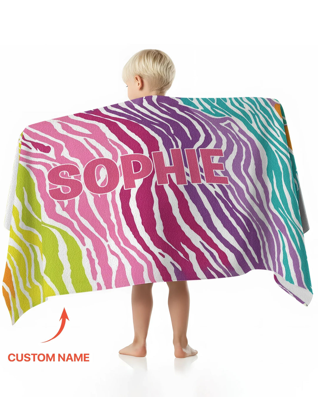 Custom Name Pretty Pattern Bamboo Beach Towel