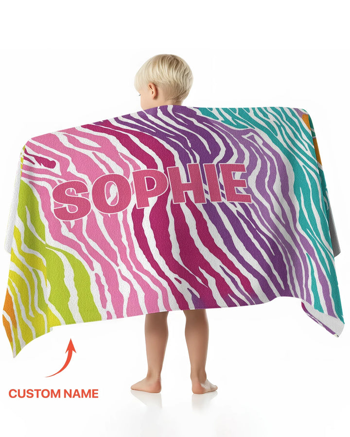 Custom Name Pretty Pattern Bamboo Beach Towel