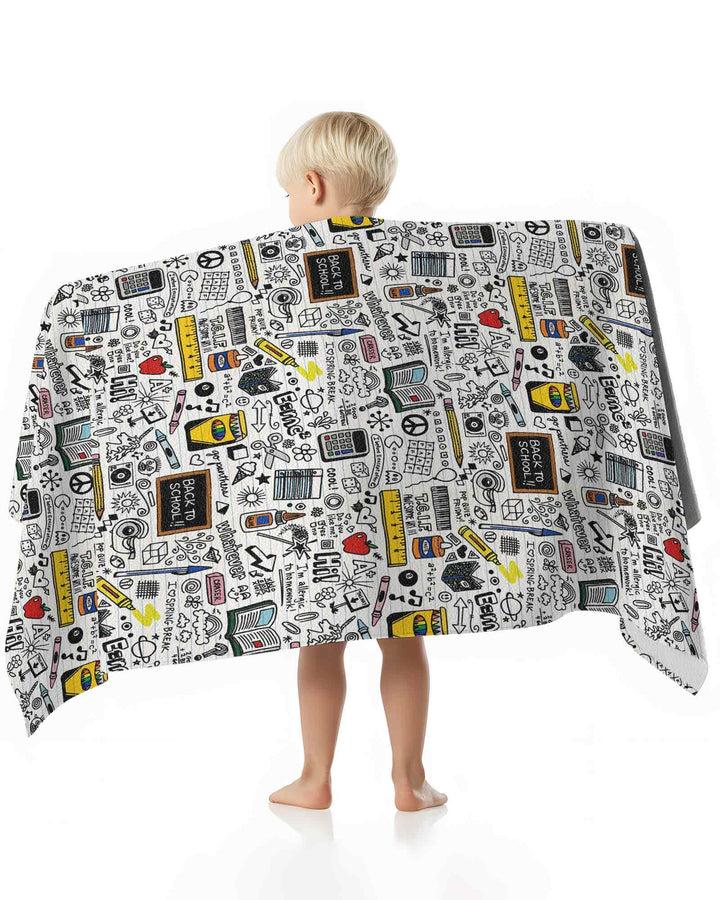 School Days Doodles Bamboo Beach Towel