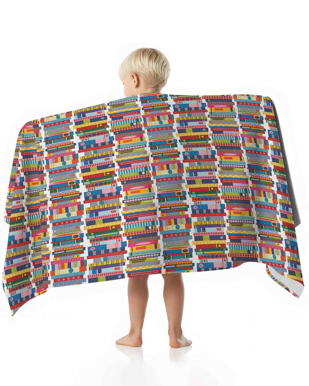 Rainbow Bookshelf Bamboo Beach Towel