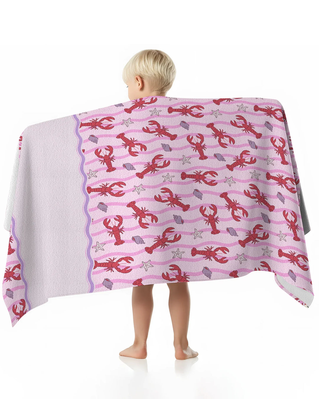 Sweet Lobster Waves Bamboo Beach Towel