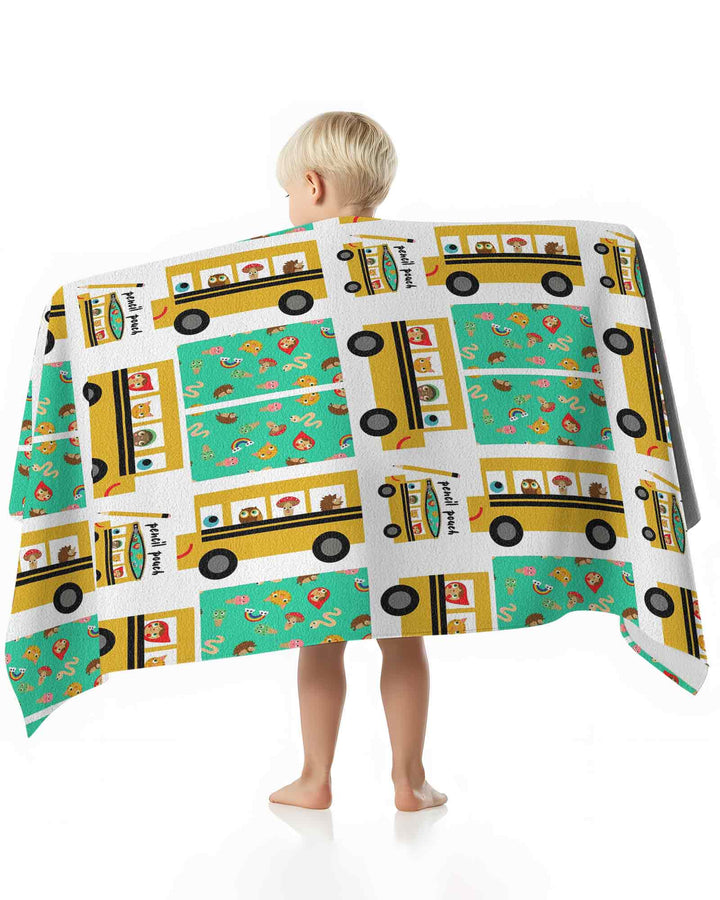 School Bus Adventures Bamboo Beach Towel