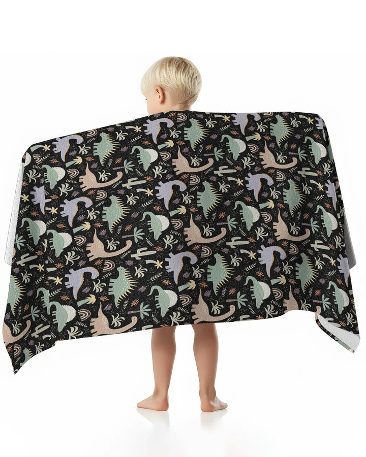 Navy Jurassic Jungle Bamboo Beach Towel