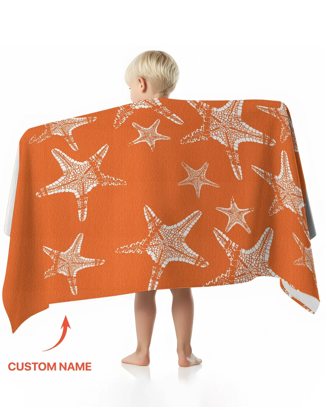 Custom Photo Starfish With Names Bamboo Beach Towel