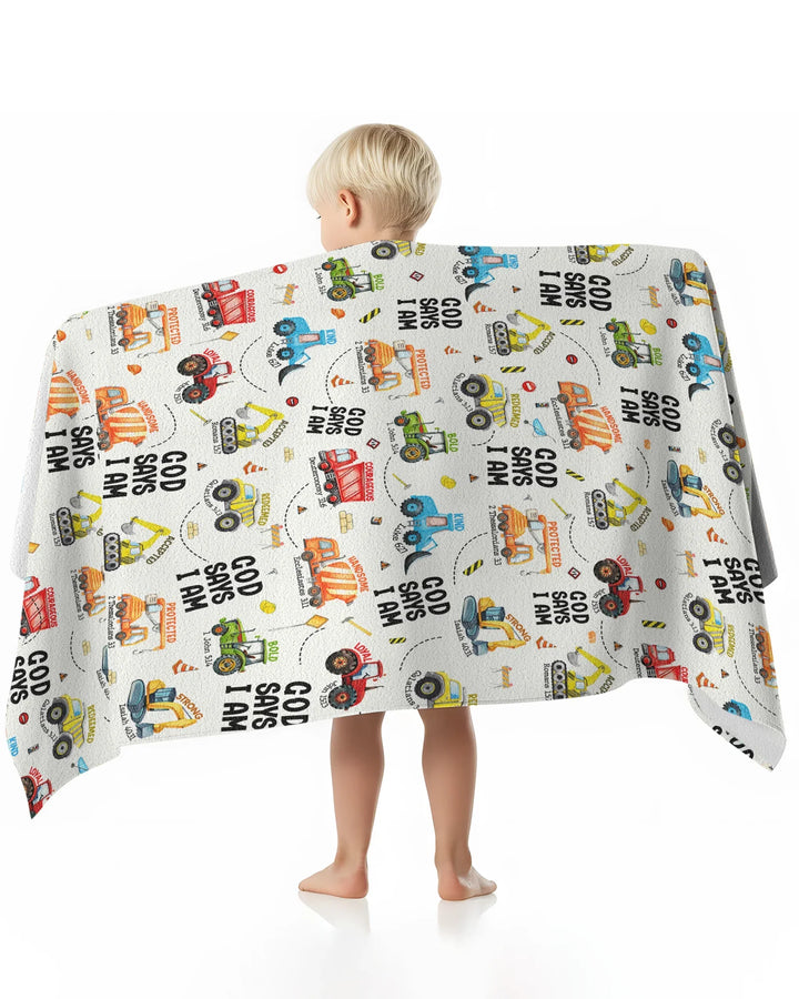 God Says I Am Boy Bamboo Beach Towel
