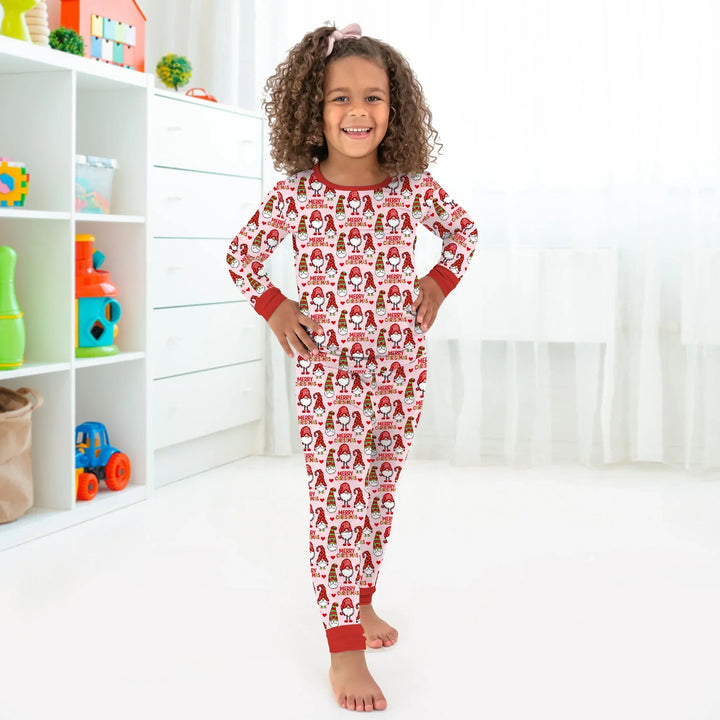 Gnomie Christmas Bamboo Two Piece Long Sleeve Pajama Set