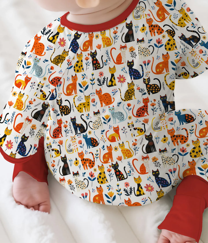 Whimsy Woodland Cats Bamboo Convertible Zippy