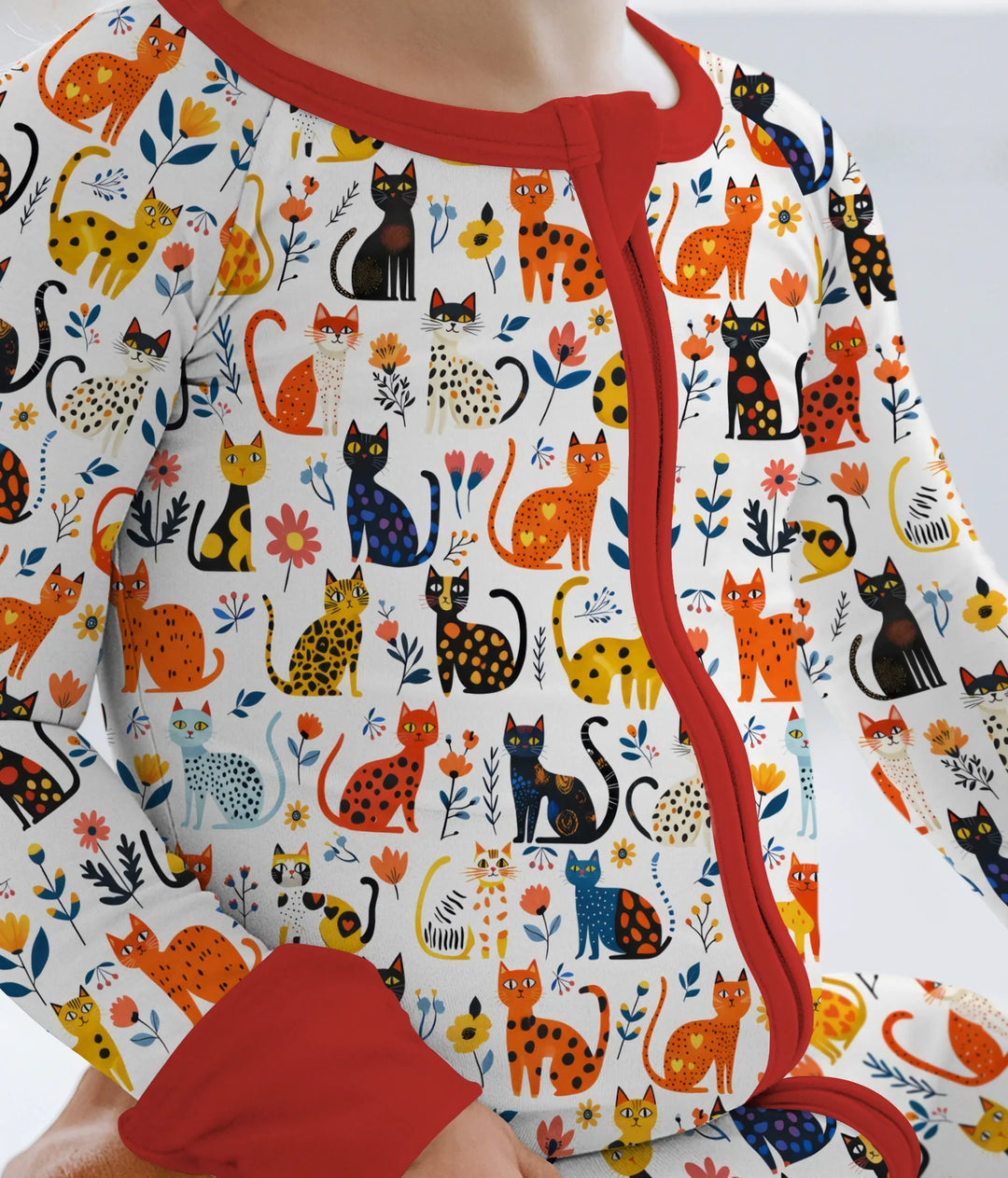Whimsy Woodland Cats Bamboo Convertible Zippy