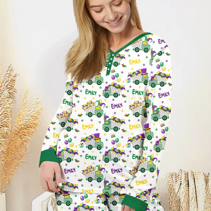 Mardi Gras Trucks Bamboo Women Pajama Set