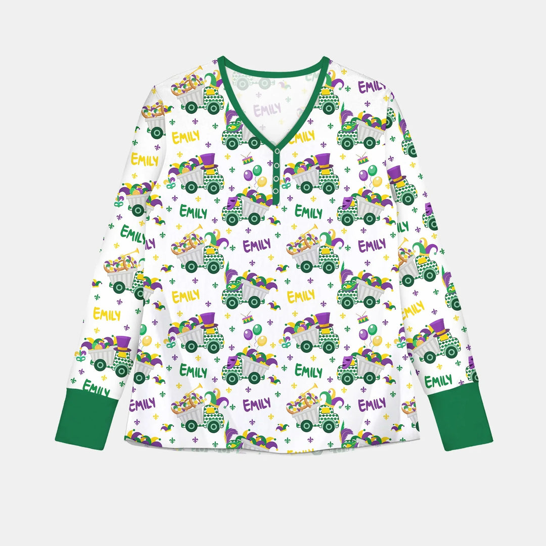 Mardi Gras Trucks Bamboo Women Pajama Set