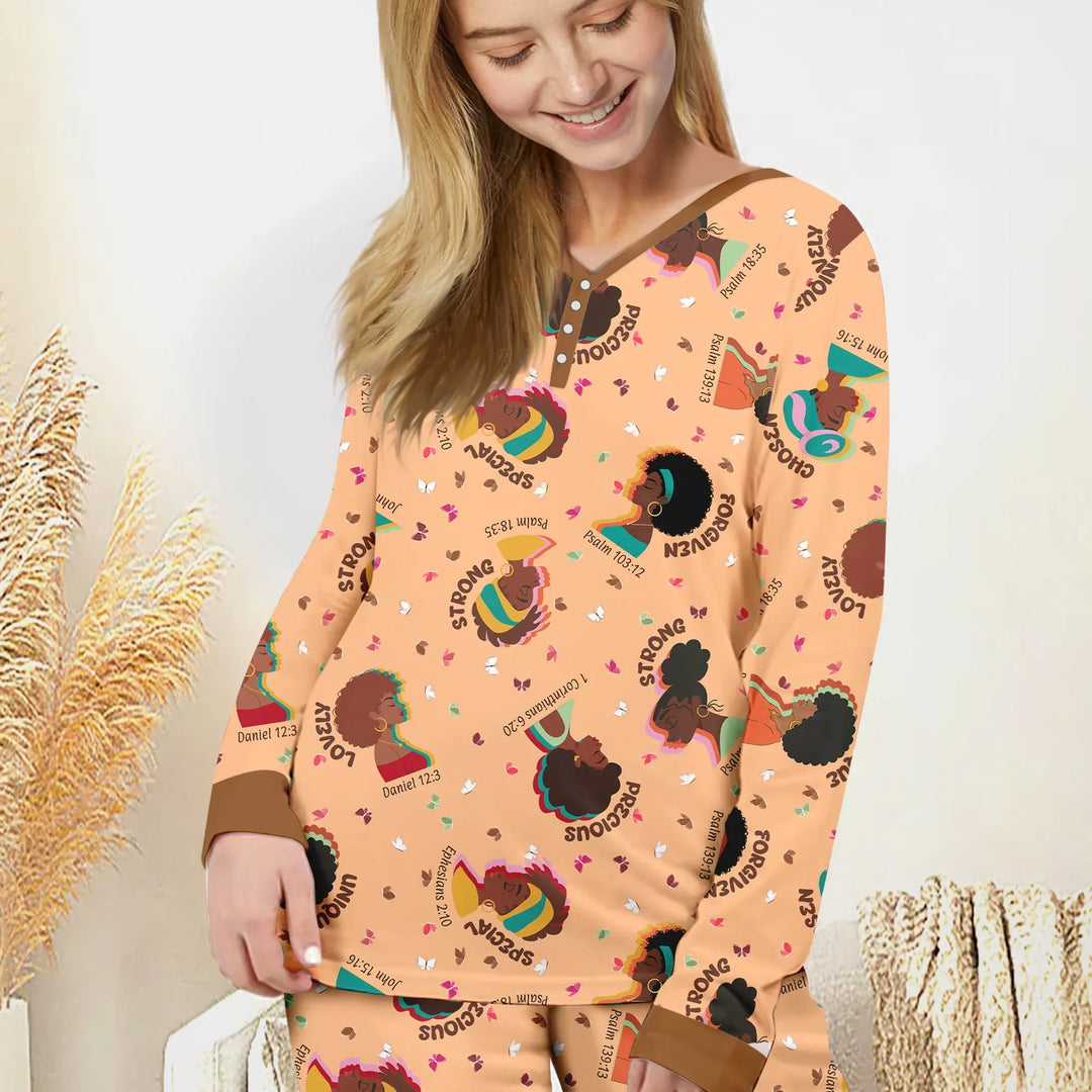 Empowered African Girl Bamboo Women Pajama Set