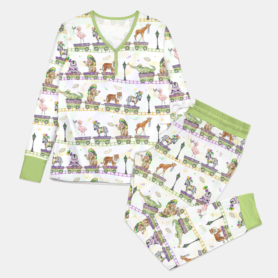 Mardi Gras Jungle Krewe Bamboo Women Pajama Set