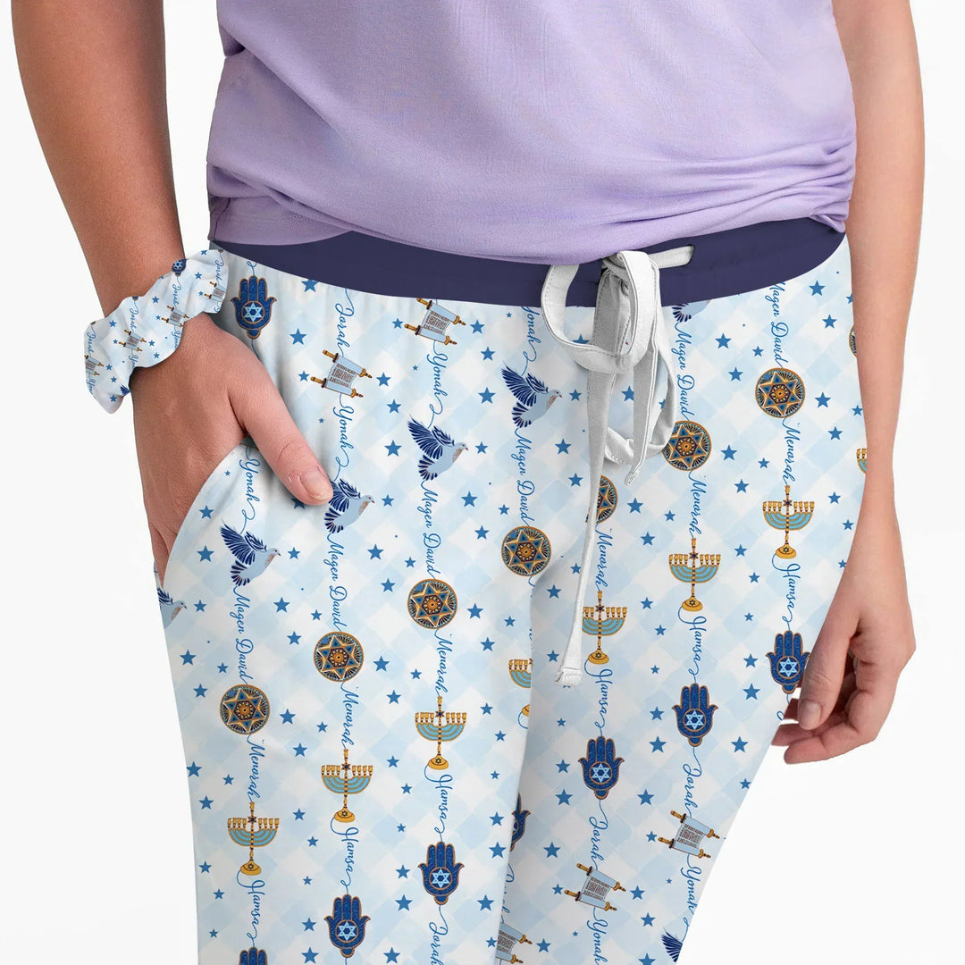Hanukkah Festival Matching Family Custom Bamboo Women Pajama Set