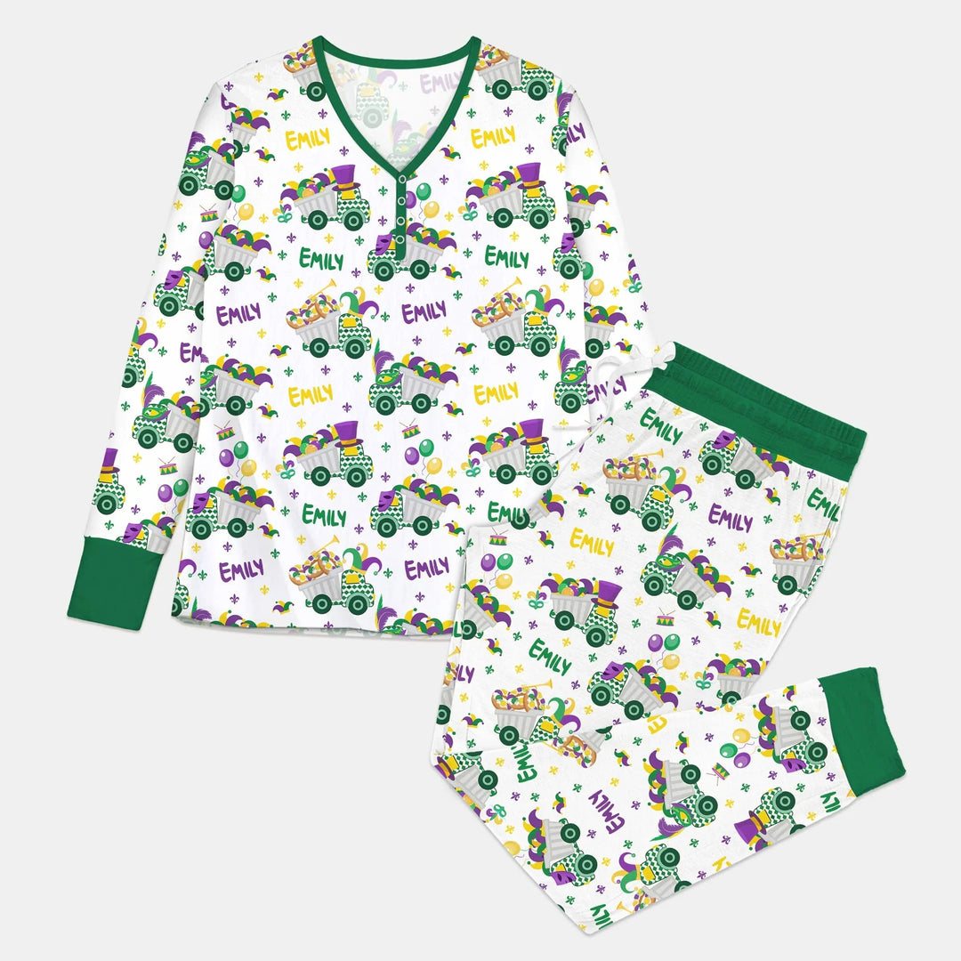 Mardi Gras Trucks Bamboo Women Pajama Set