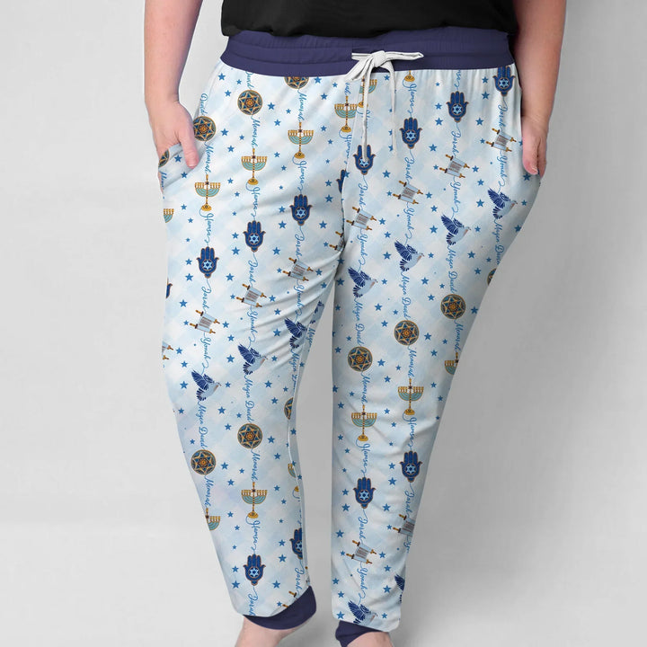 Hanukkah Festival Matching Family Custom Bamboo Women Pajama Set