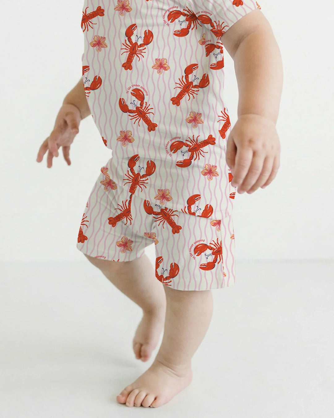 Crawfish Pinch Bamboo Two Piece Short Sleeve Shorts Pajama Set