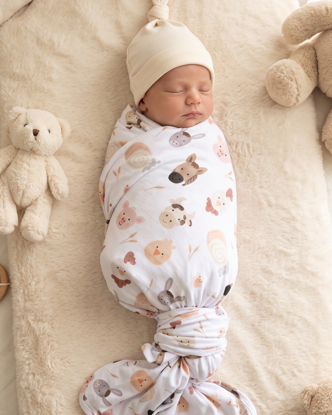 Country Farm Friend Bamboo Swaddle Blanket