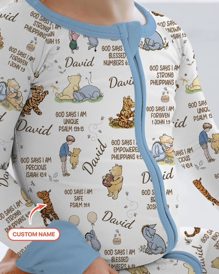 Custom Name God Says I Am Classic Bear Bamboo Convertible Zippy