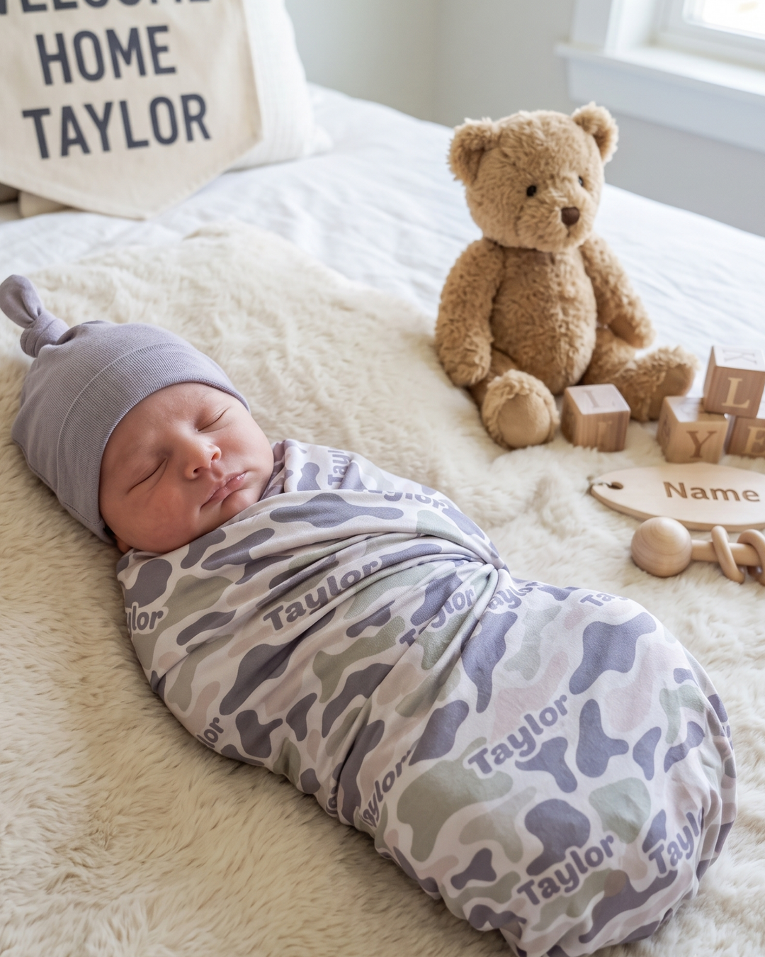 Soft Camo Dreams Bamboo Swaddle Blanket