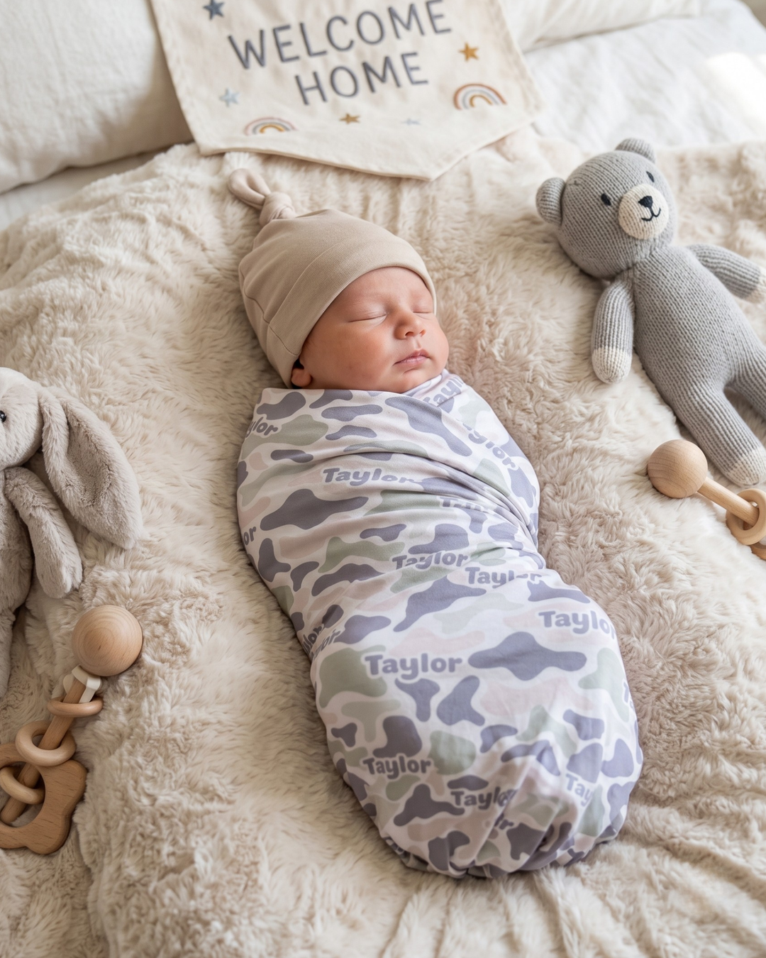 Soft Camo Dreams Bamboo Swaddle Blanket
