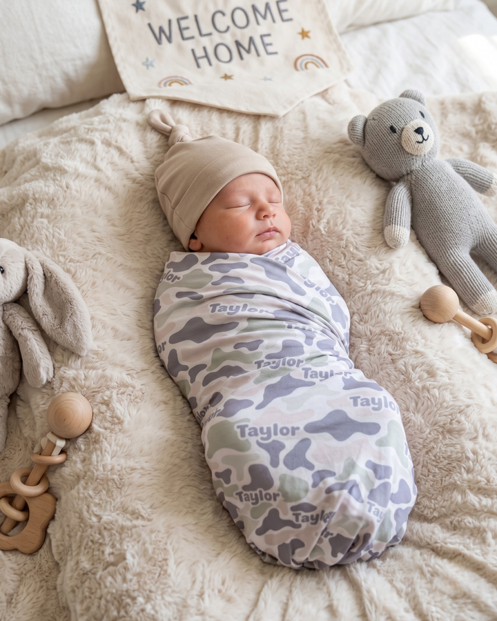 Soft Camo Dreams Bamboo Swaddle Blanket