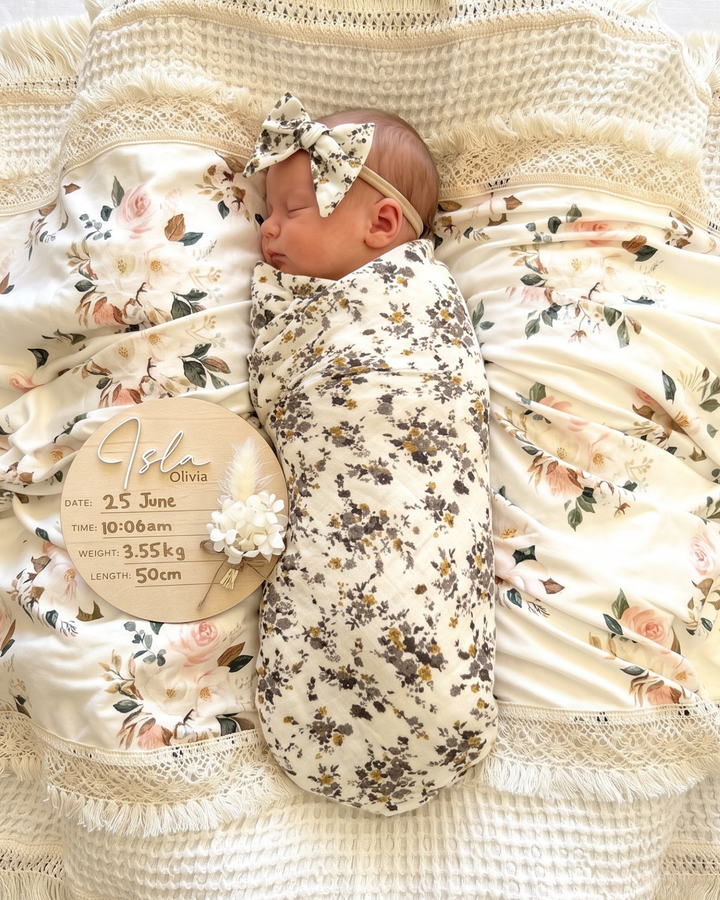 Cottage Wildflower Bamboo Swaddle Blanket